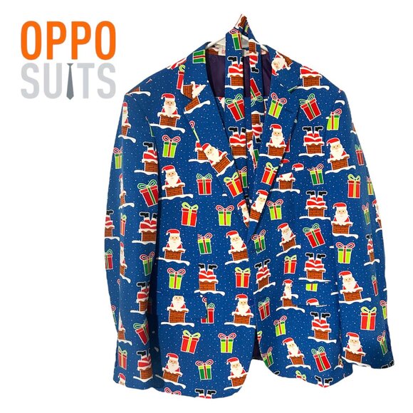 OPPO Suits Christmas Santa Jacket Suit Blazer, Pants and Tie (44) - Picture 2 of 12